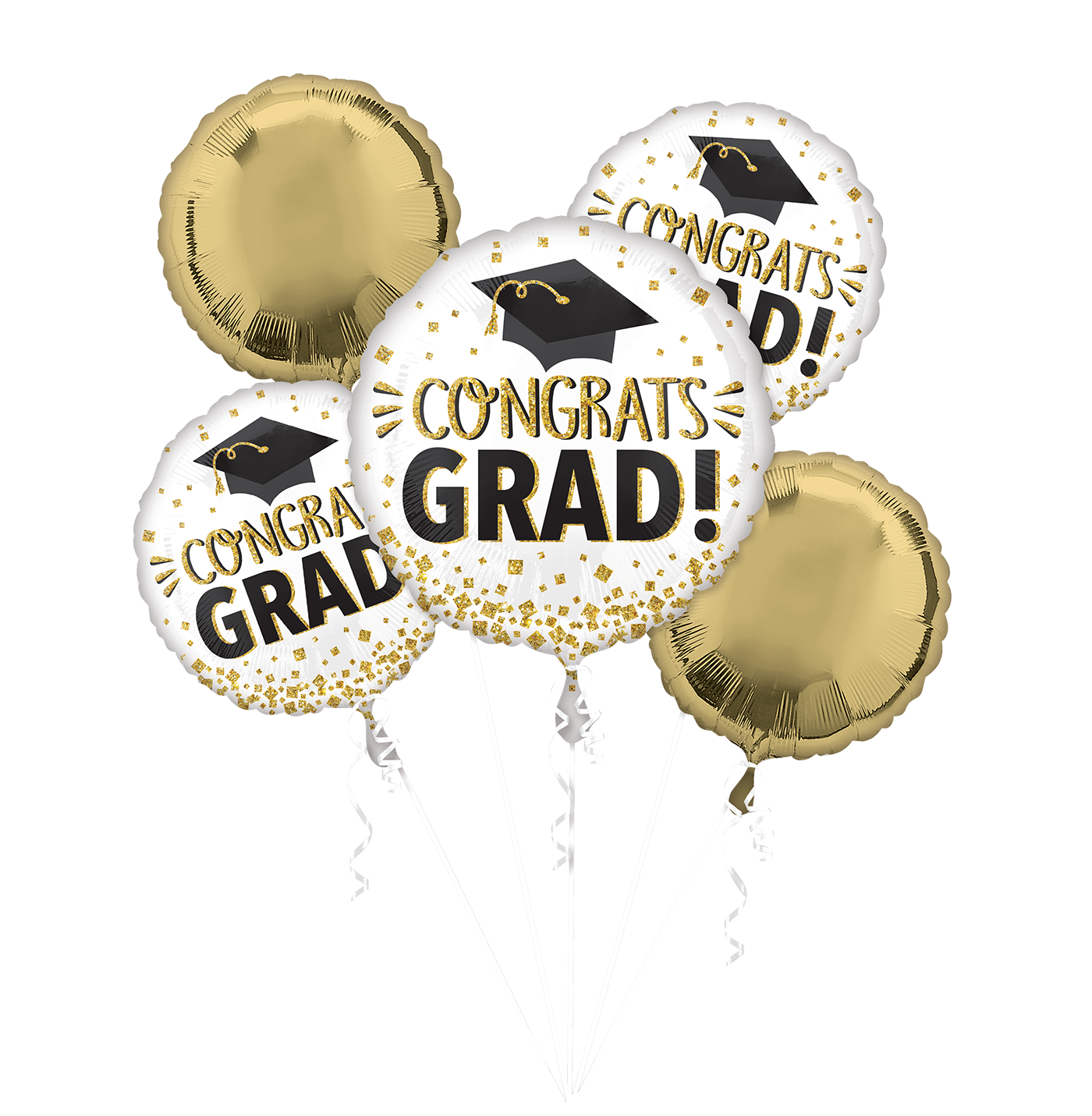 Gold Confetti Grad Bouquet - Dollar Dash